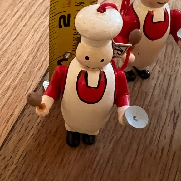 vintage Midwest Wooden Christmas Tree Ornament Chef Cook set of 5 - Picture 2 of 5